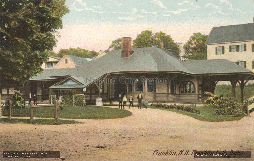 Postcard: Franklin, New Hampshire, Franklin Falls Depot